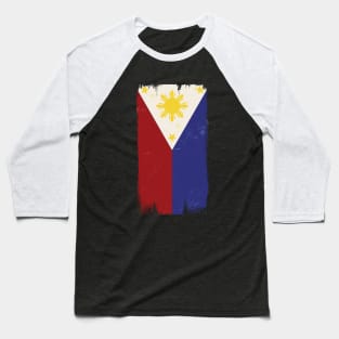 Philippines Flag Grunge Style Baseball T-Shirt